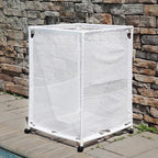 Essentially Yours Rolling Pool Storage Organizer Bin, Medium, (25.4" W x 25.4" L x 40" H), White Style 417227