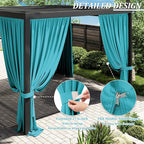 Gazebo Universal Replacement Privacy Curtain,12'×12' Gazebo Outdoor Waterproof Curtains, 4-Panels Sidewall Curtains with Double Zipper for Patio Canopy, Garden and Backyard (Curtain Only)