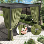 Gazebo Universal Replacement Privacy Curtain,10'×13' Gazebo Outdoor Waterproof Curtains, 4-Panels Sidewall Curtains with Double Zipper for Patio Canopy, Garden and Backyard (Curtain Only)