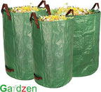 Gardzen 32&40&72 Gallon Yard Waste Bags, Reusable Heavy Duty Collapsible Garden Leaf Bags with Plastic Ring, Stand-Up Yard Waste Bin for Leaves, Lawn Debris & Grass Clippings
