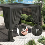 Gazebo Universal Replacement Privacy Curtain,10'×12' Gazebo Outdoor Waterproof Curtains, 4-Panels Sidewall Curtains with Double Zipper for Patio Canopy, Garden and Backyard (Curtain Only)