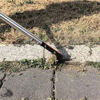 58in Crack Weeder with Spring Steel L-Shaped Blade Adjustable Stainless Steel Handle Garden Crevice Weeding Tool for Sidewalks, Driveways, and Patios