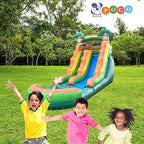 Inflatable Water Slides for Kids - Backyard Inflatable Water Slides with Splash Pool - Tropical Complete with Blower, and Stakes - 25.5' x 9' - 15' Tall