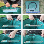 2 Pack 32 Gallons Reusable Yard Waste Bags with Zipper Lid Garden Waste Bags with 4 Handles Outdoor Heavy Duty Gardening Lawn Leaf Bags Large Garden bags for Collecting Leaves Weeds Debris