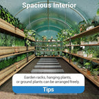 15X7x7 Ft Walk-in Tunnel Greenhouse for Outdoor Gardening - Heavy Duty Galvanized Steel Hoop House with Green PE Cover, A Swing Door & 8 Vent Windows, Garden Plant Protection for Winter Use