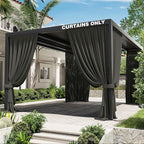 Gazebo Universal Replacement Privacy Curtain,12'×16' Gazebo Outdoor Waterproof Curtains, 4-Panels Sidewall Curtains with Double Zipper for Patio Canopy, Garden and Backyard (Curtain Only)