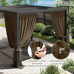 Gazebo Universal Replacement Privacy Curtain,10'×13' Gazebo Outdoor Waterproof Curtains, 4-Panels Sidewall Curtains with Double Zipper for Patio Canopy, Garden and Backyard (Curtain Only)