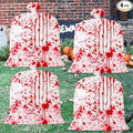 CNhoqc Halloween Lawn Leaf Bags - 4Pcs Halloween Party Bloody Large Trash Garbage Liners Refuse Strong Lawn Yard Waste Trash Bags Ply Heavy Duty Twist Ties Tear Resistant Self Standing Garden Outdoor