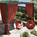Gazebo Universal Replacement Privacy Curtain,12'×16' Gazebo Outdoor Waterproof Curtains, 4-Panels Sidewall Curtains with Double Zipper for Patio Canopy, Garden and Backyard (Curtain Only)