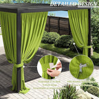 Gazebo Universal Replacement Privacy Curtain,12'×16' Gazebo Outdoor Waterproof Curtains, 4-Panels Sidewall Curtains with Double Zipper for Patio Canopy, Garden and Backyard (Curtain Only)