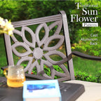 PHI VILLA Cast Aluminum Outdoor Patio Dining Chairs, Extra Wide Armrest Stable Chairs with Seat Cushion, Casting Aluminum Back for All Weather, Set of 4