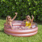 Poolcandy Inflatable Sunning Pools for up to 3 Adults (Rose Gold with Glitter Inflatable Sunning Pool)