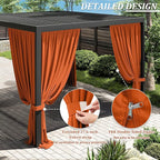 Gazebo Universal Replacement Privacy Curtain,10'×12' Gazebo Outdoor Waterproof Curtains, 4-Panels Sidewall Curtains with Double Zipper for Patio Canopy, Garden and Backyard (Curtain Only)