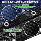28 ft Round Pool Cover for Above Ground Pools, Above Ground Pool Cover, Swimming Pool Cover, Winter Pool Cover, Keeps Out Debris, Cold and UV Resistant, Supreme Mesh, Navy Blue