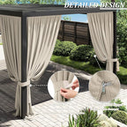 Gazebo Universal Replacement Privacy Curtain,12'×16' Gazebo Outdoor Waterproof Curtains, 4-Panels Sidewall Curtains with Double Zipper for Patio Canopy, Garden and Backyard (Curtain Only)
