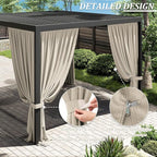 Gazebo Universal Replacement Privacy Curtain,10'×12' Gazebo Outdoor Waterproof Curtains, 4-Panels Sidewall Curtains with Double Zipper for Patio Canopy, Garden and Backyard (Curtain Only)