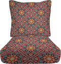RSH DECOR: Deep Seating Cushion with Pillow Back | 25” x 25” Seat | Water and Fade-Resistant Spun Fabric | Outdoor Chair Cushion Set for Patio Furniture | Medlo Sonoma