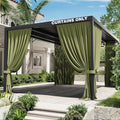 Gazebo Universal Replacement Privacy Curtain,12'×16' Gazebo Outdoor Waterproof Curtains, 4-Panels Sidewall Curtains with Double Zipper for Patio Canopy, Garden and Backyard (Curtain Only)