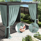 Gazebo Universal Replacement Privacy Curtain,12'×12' Gazebo Outdoor Waterproof Curtains, 4-Panels Sidewall Curtains with Double Zipper for Patio Canopy, Garden and Backyard (Curtain Only)