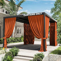 Gazebo Universal Replacement Privacy Curtain,10'×13' Gazebo Outdoor Waterproof Curtains, 4-Panels Sidewall Curtains with Double Zipper for Patio Canopy, Garden and Backyard (Curtain Only)