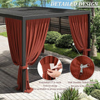Gazebo Universal Replacement Privacy Curtain,10'×13' Gazebo Outdoor Waterproof Curtains, 4-Panels Sidewall Curtains with Double Zipper for Patio Canopy, Garden and Backyard (Curtain Only)