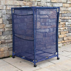 Essentially Yours Rolling Pool Storage Organizer Bin, Medium, (25.4" W x 25.4" L x 40" H), Blue Style 417227