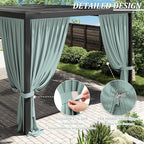 Gazebo Universal Replacement Privacy Curtain,12'×16' Gazebo Outdoor Waterproof Curtains, 4-Panels Sidewall Curtains with Double Zipper for Patio Canopy, Garden and Backyard (Curtain Only)