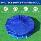 32Ft Pool Cover for(28Ft) Above Ground Pool,Heavy Duty Above Ground Pool Cover Includes Winch and Cable,Winter Pool Cover Strength&Durability,UV Protection, Blue/Black(Cover Only)