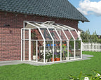 Palram Canopia Rion Sun Room 6 Ft. x 10 Ft. Solarium, Lean-to Greenhouse DIY Kit, Attach to House, Large Twin Wall Polycarbonate, 100% UV Protection for Porch, Patio Outdoors with Window Vent (White)