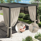 Gazebo Universal Replacement Privacy Curtain,10'×13' Gazebo Outdoor Waterproof Curtains, 4-Panels Sidewall Curtains with Double Zipper for Patio Canopy, Garden and Backyard (Curtain Only)