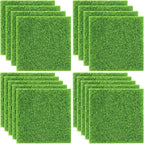 Elcoho 18 Pieces Fake Grass for Crafts Fairy Garden 6 x 6 Inches Artificial Garden Grass for Miniature Ornament Dollhouse DIY Decoration