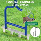 Spike Tine Fork Lawn Aerator - Four 5.2'' Stainless Steel Spikes Manual Gardening Hand Tool - Grass Dethatcher Aerator Lawn Tool with Solid Tines for Compacted Soil - Lawn Plugger Aerator