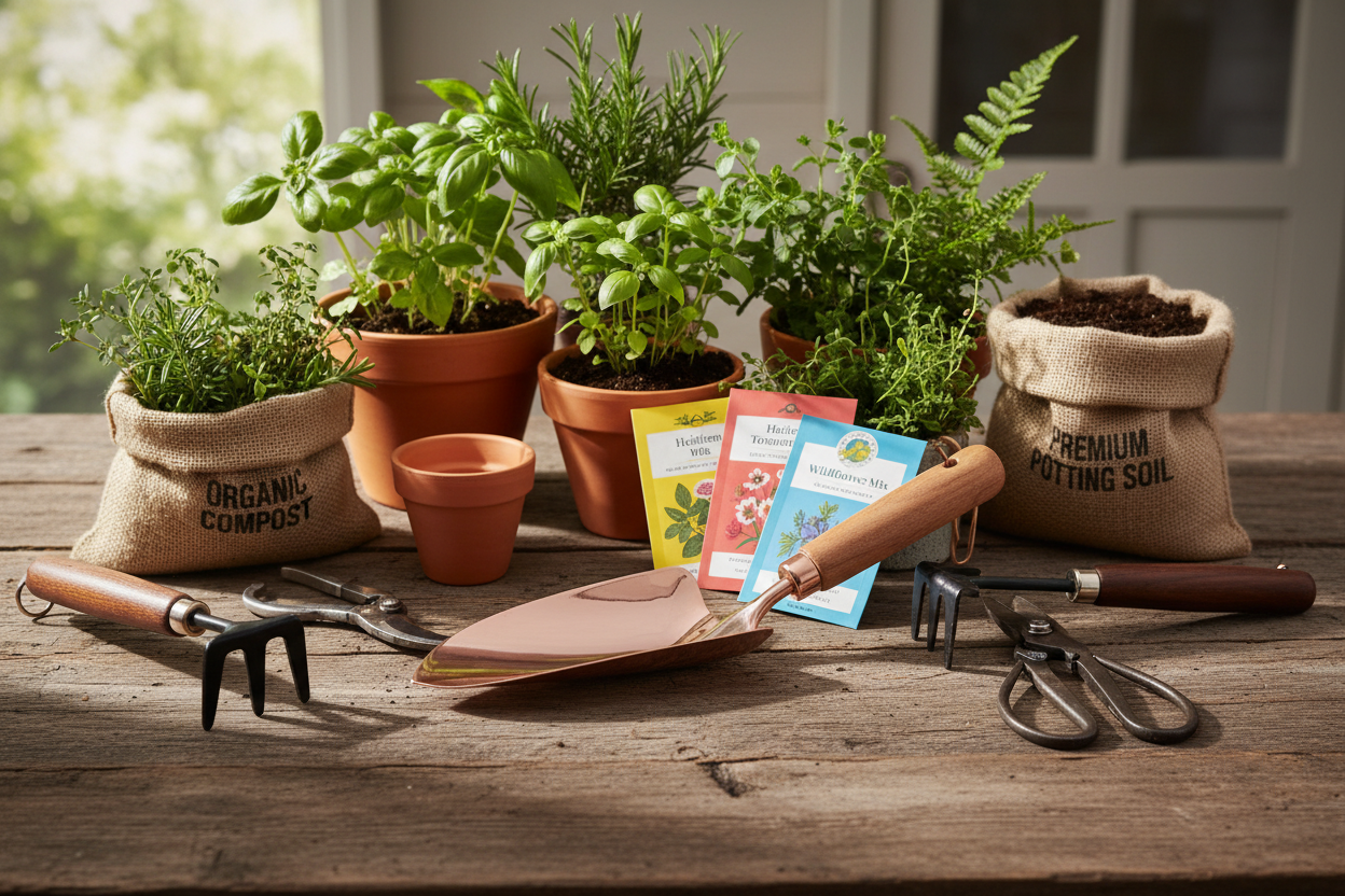 Garden Whisper | Premium Tools & Supplies for Thriving Gardens (make it real photo)